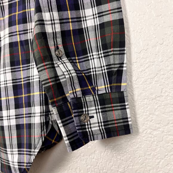 J Crew Button Up Womens 0 Perfect Shirt Cotton Plaid Tartan Preppy Academia - Picture 3 of 5